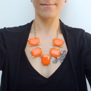 Banana Republic Statement Necklace Gold Orange